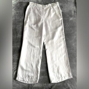 Escada Sport Linen Cupro Wide Leg High Rise Lavender Oil Pants 40 Minimalist